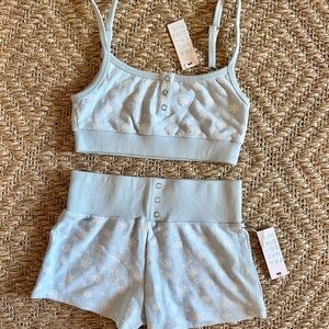 Frankie's Bikinis Light Blue Pajama Set